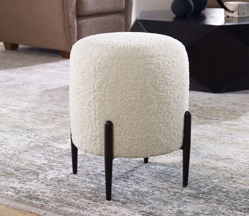 Uttermost Arles White Faux Shearling Ottoman - Image 2