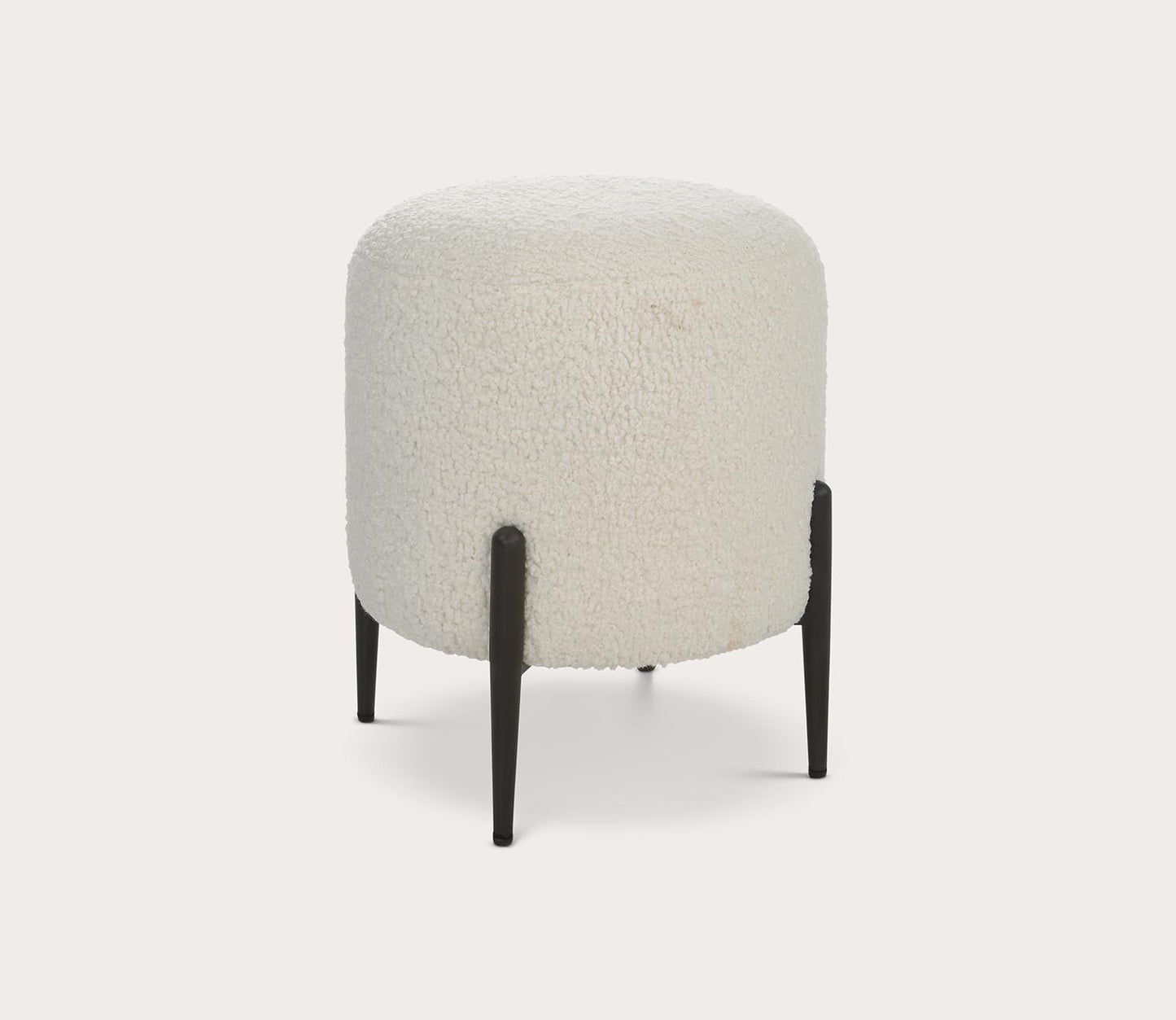 Arles White Faux Shearling Ottoman by Uttermost