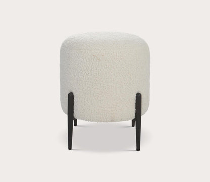 Arles White Faux Shearling Ottoman by Uttermost
