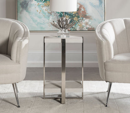 Arnaut White Accent Table by Uttermost