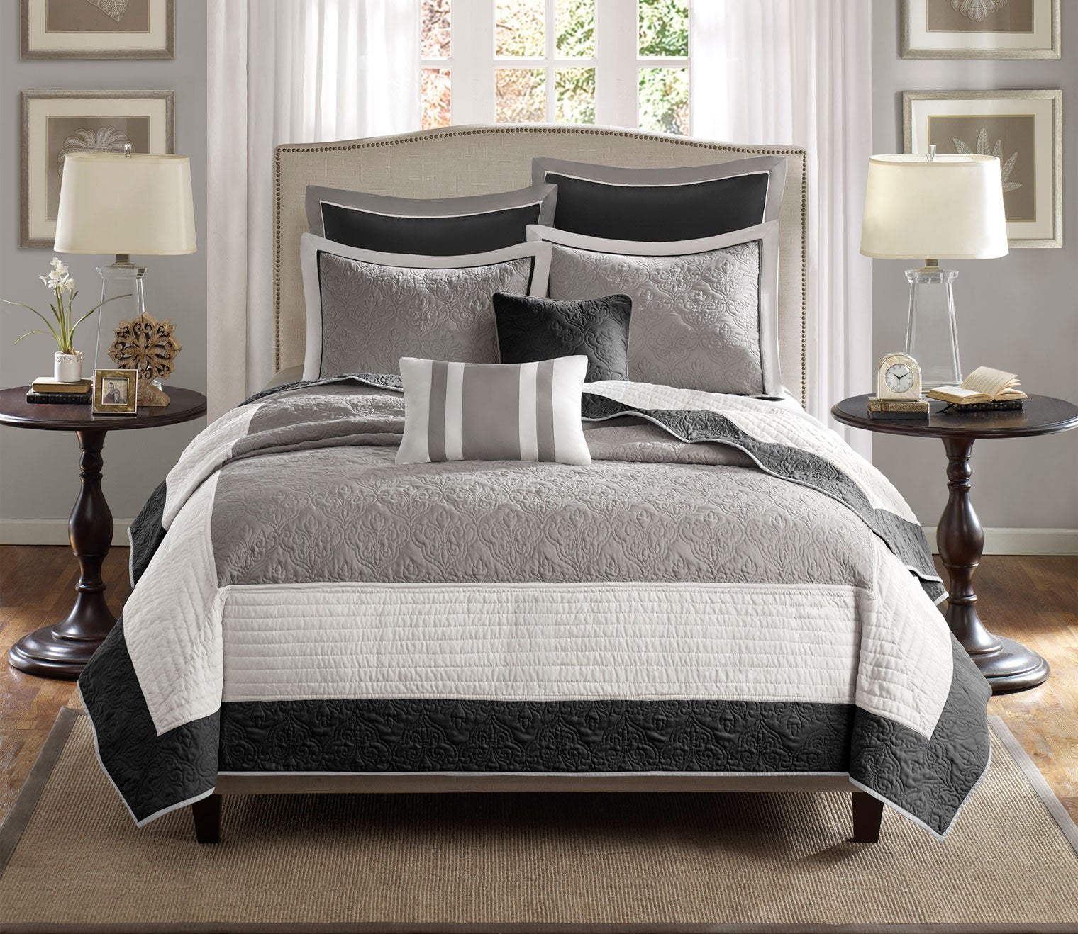 Attingham Reversible Quilted Color Block 7-Piece Coverlet Set by Madison Park