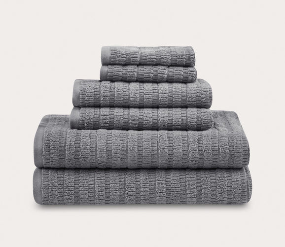 Aure 6pc Textured Bath Towel Set by Clean Spaces