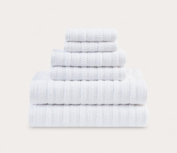 Aure 6pc Textured Bath Towel Set by Clean Spaces