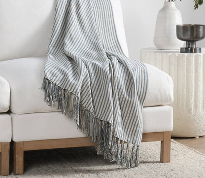 Balboa Blue Natural Throw Blanket by Villa by Classic Home