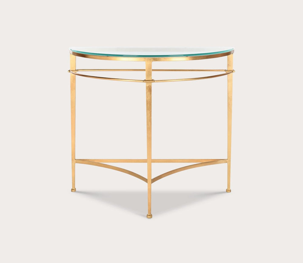 Baur Glass Top Metal Console Table by Safavieh