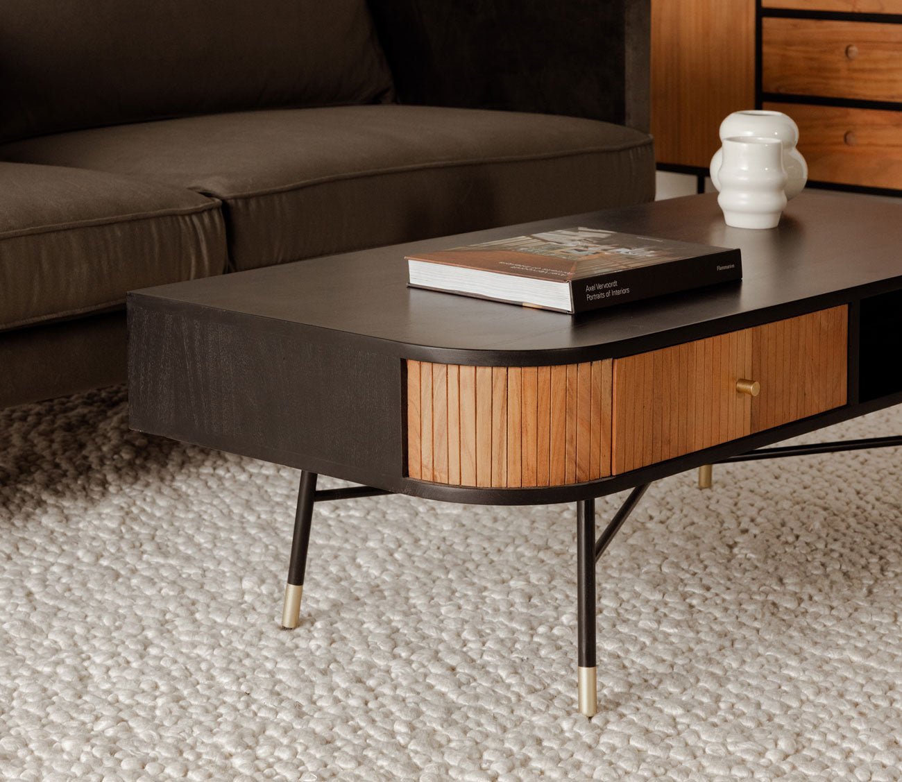 Bezier Solid Wood Storage Coffee Table by Moe's Furniture