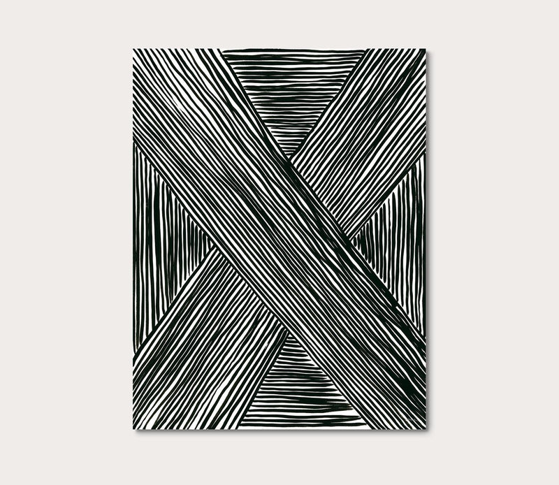 Grand Image Black and White Stripes 1 Canvas Digital Print - Image 1