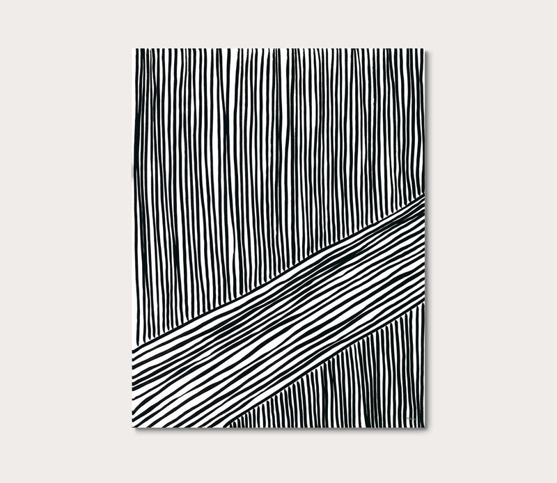 Grand Image Black and White Stripes 2 Canvas Digital Print - Image 1