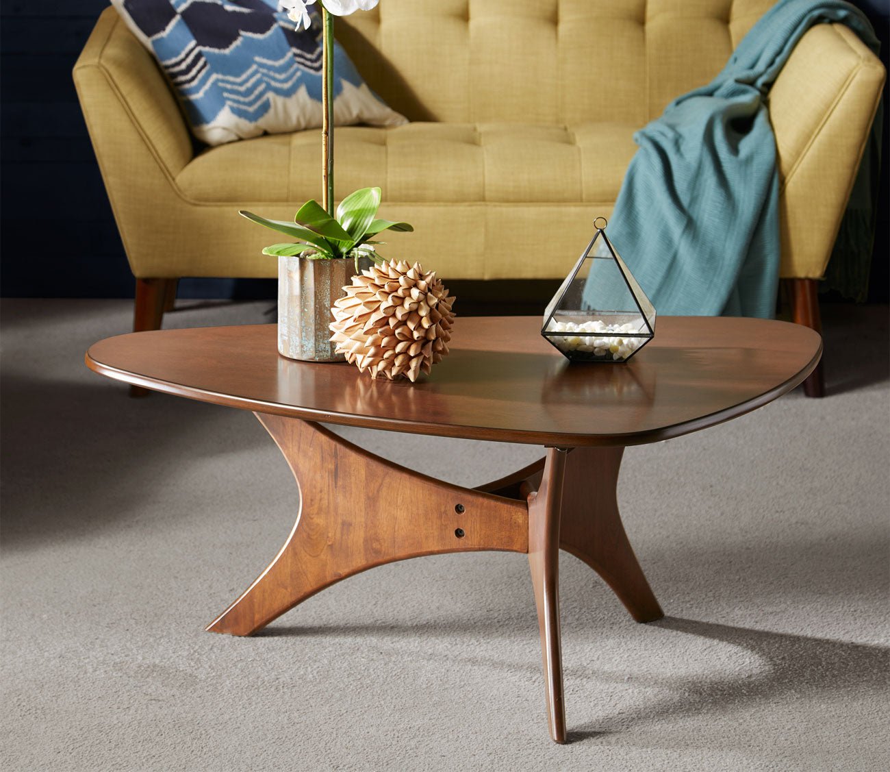 Blaze Triangle Wood Coffee Table by INK + IVY