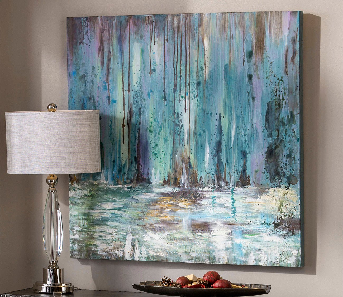 Blue Waterfall Hand Painted Canvas by Uttermost