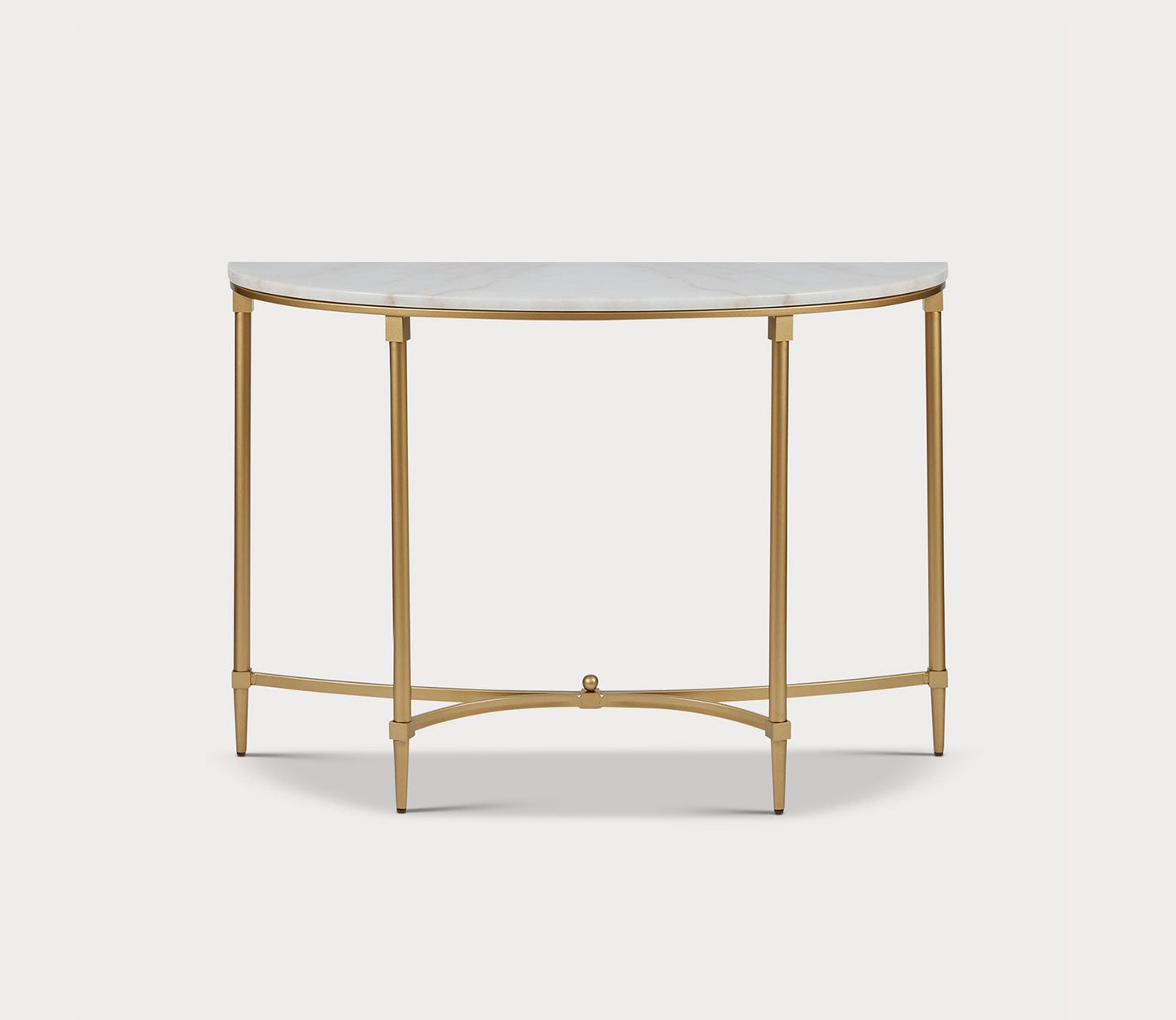 Bordeaux White Marble Half Moon Console Table by Madison Park Signature