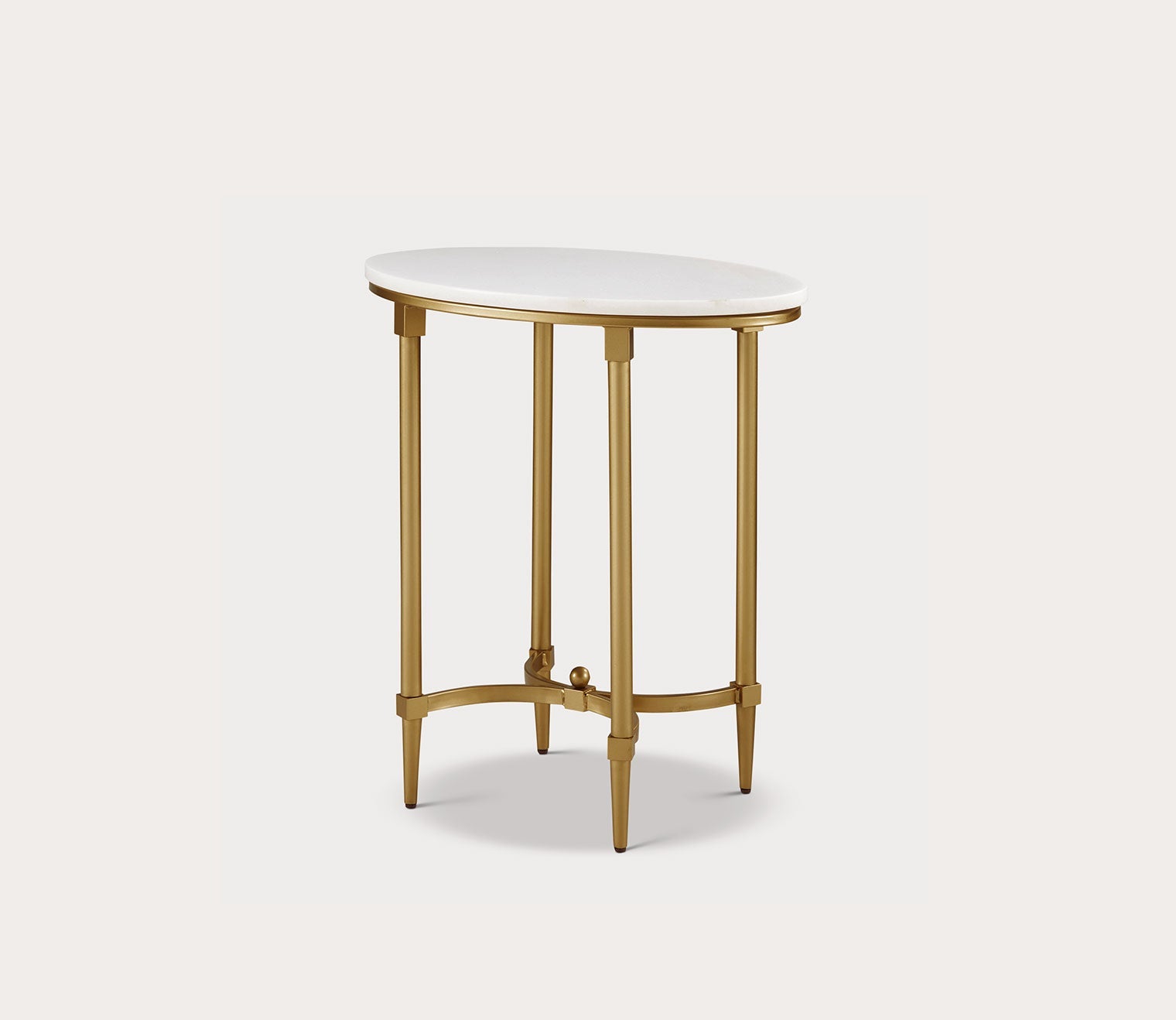 Bordeaux White Marble Oval End Table by Madison Park Signature
