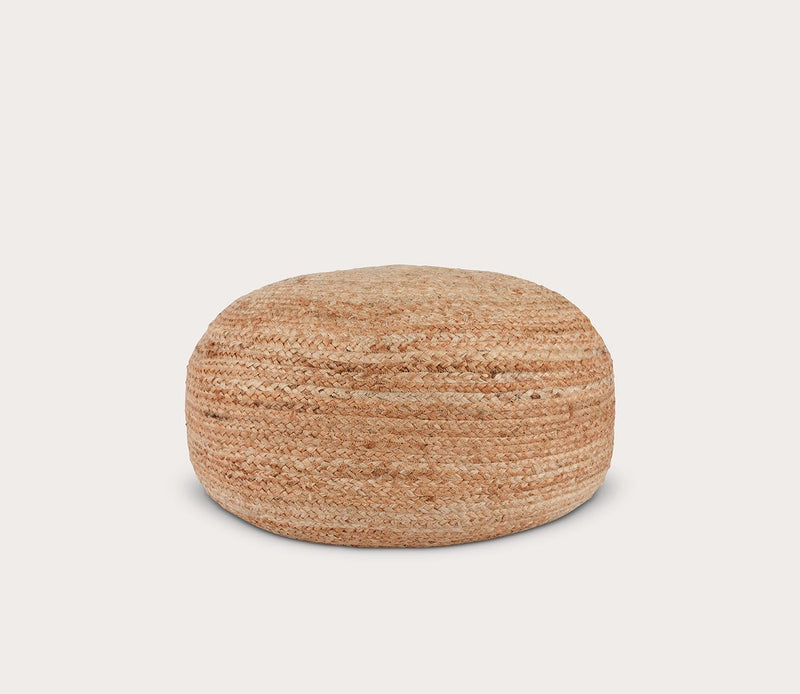 Villa by Classic Home Braga Jute Natural Pouf - Image 7