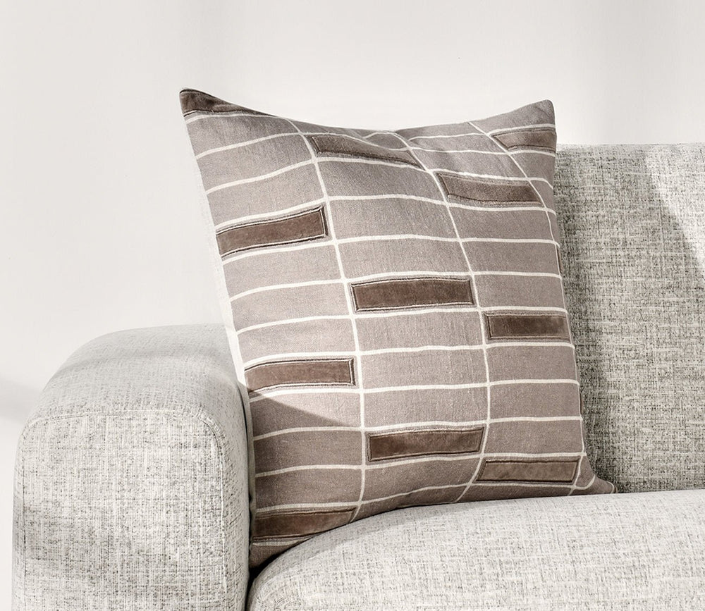 Breccia Taupe Throw Pillow by Villa by Classic Home