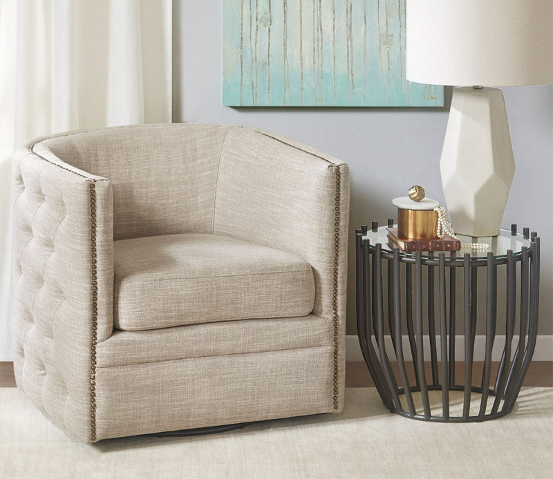 Madison Park Capstone Swivel Accent Chair - Image 3
