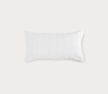 Carly White Cotton Quilted Pillow Sham with SILVADUR Tech by Villa Home