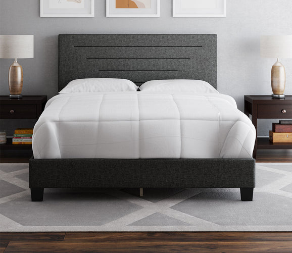 Carolina Linen Fabric Upholstered Platform Bed by Arkotec