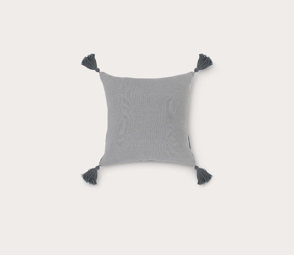 Carve Sea Fog Blue Ivory Throw Pillow by Villa by Classic Home