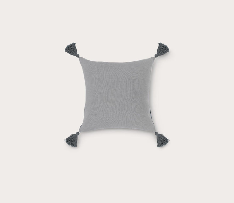 Villa by Classic Home Carve Sea Fog Blue Ivory Throw Pillow - Image 4