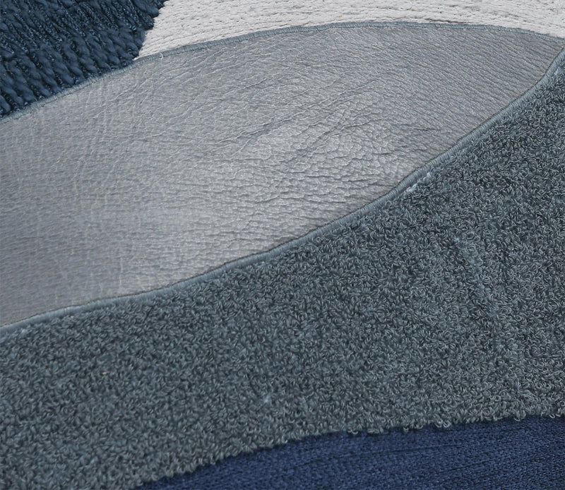 Villa by Classic Home Carve Sea Fog Blue Ivory Throw Pillow - Image 2