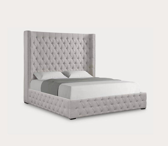 Cavalier Romance Stone Tufted Fabric Upholstered Bed by Parker House