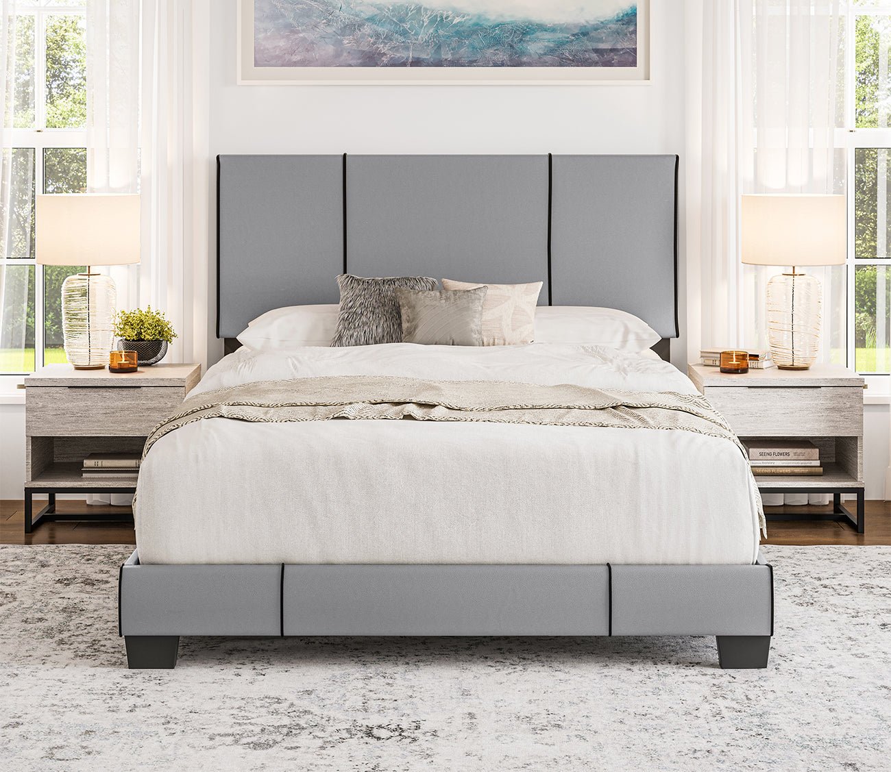 Chalet Faux Leather upholstered Platform Bed by Boyd Sleep