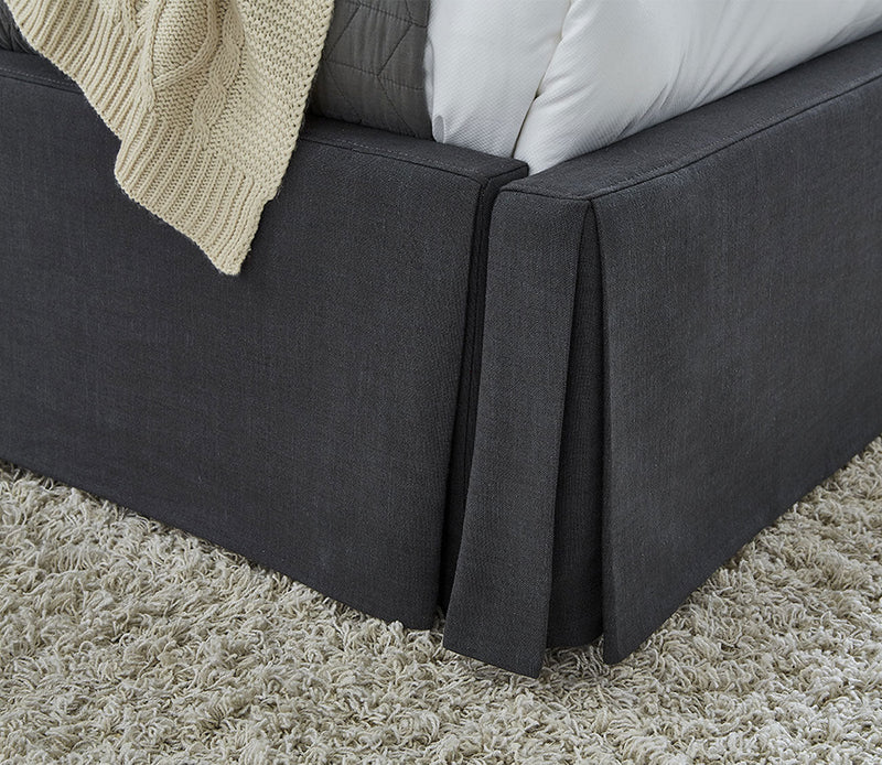 Modus Furniture Cheviot Upholstered Skirted Storage Panel Bed - Image 4