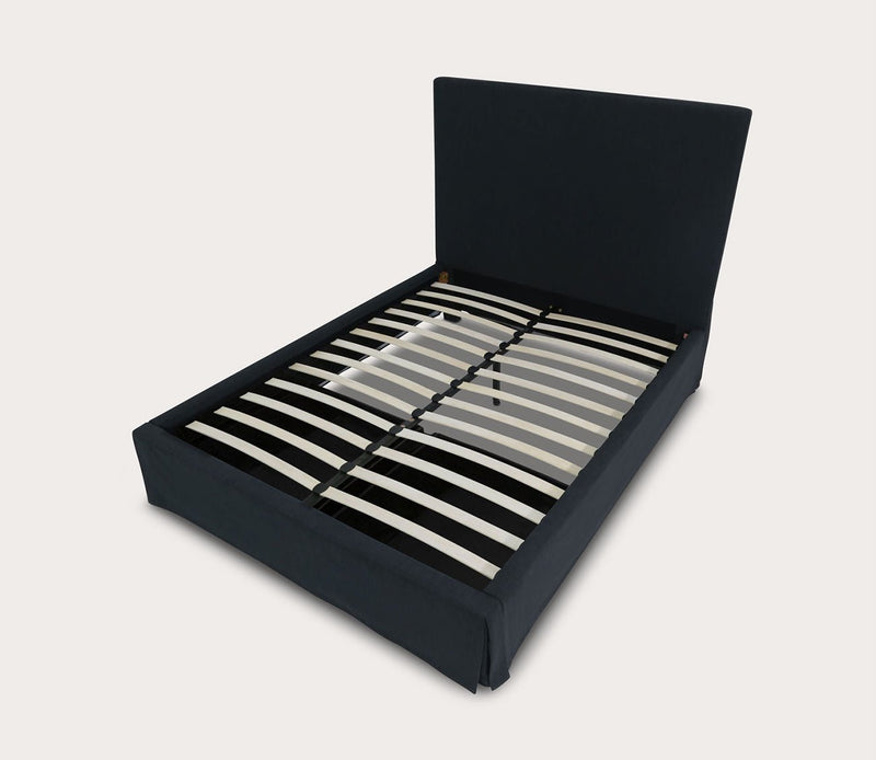 Modus Furniture Cheviot Upholstered Skirted Storage Panel Bed - Image 2