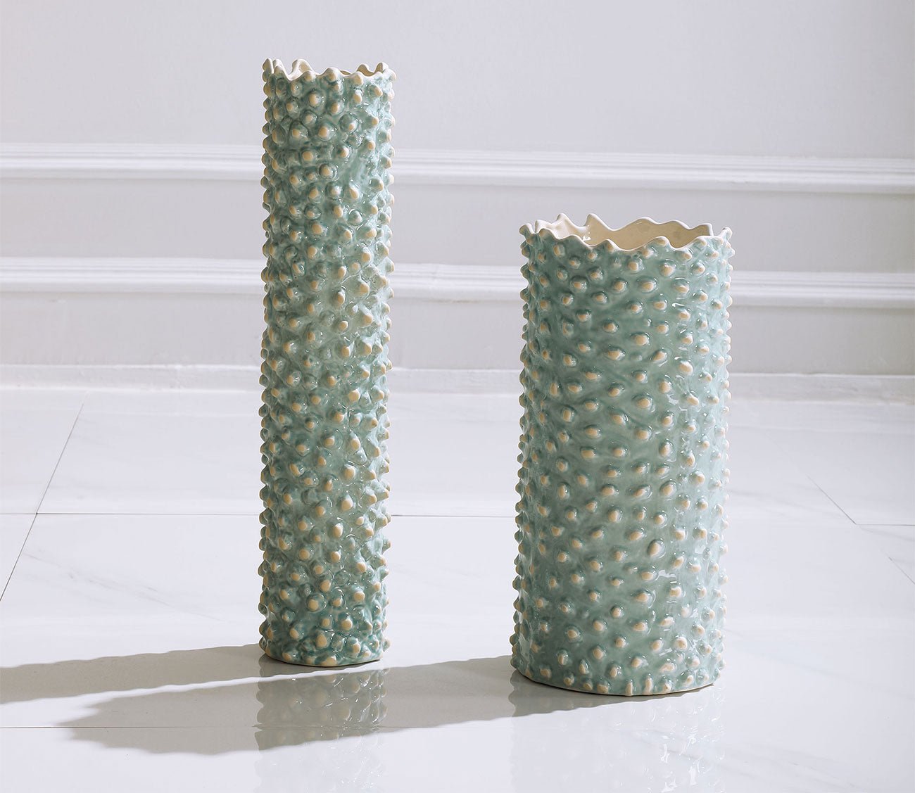 Ciji Aqua Ceramic Vases Set of 2 by Uttermost
