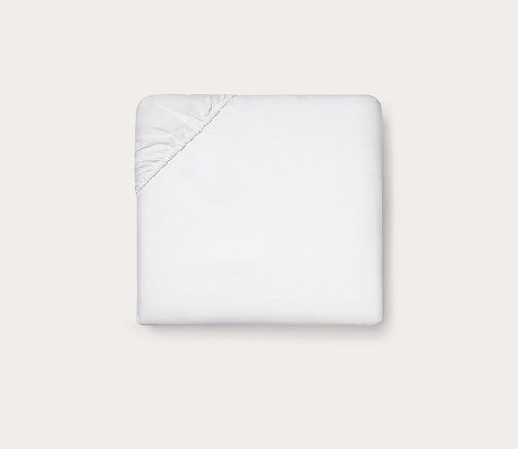 Classico White Linen Fitted Sheet by Sferra