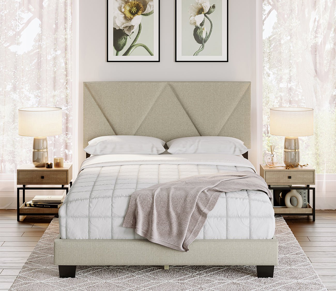 Clayton Linen Fabric Upholstered Platform Bed by Boyd Sleep