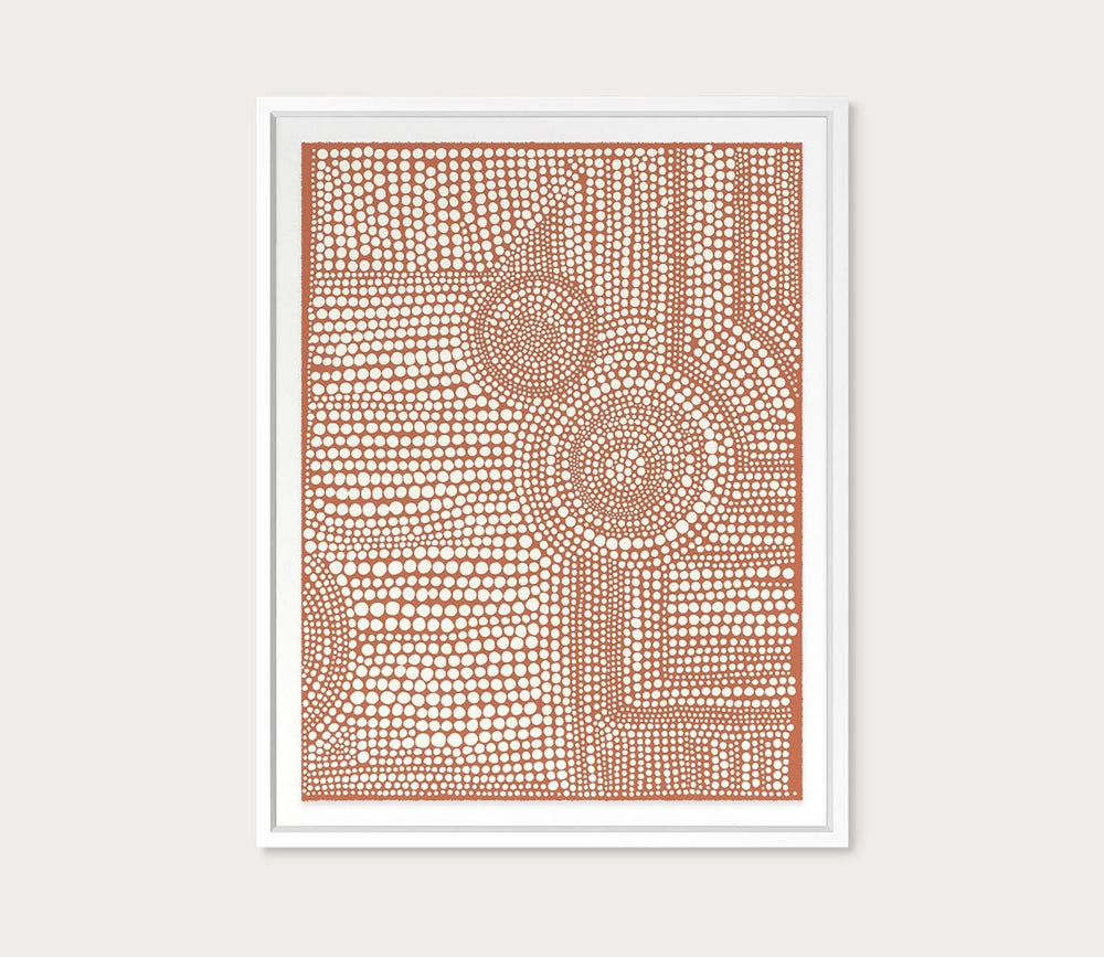 Clustered Dots A in Red Digital Print by Grand Image Home