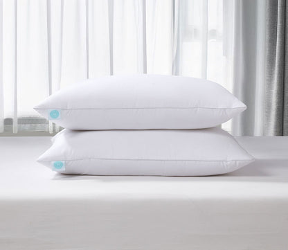 Cotton Tencel Blend Medium Firm Feather and Down Pillow 2-Pack by Martha Stewart
