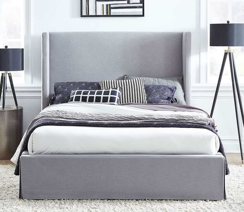 Cresta Upholstered Skirted Storage Panel Bed - Image 1