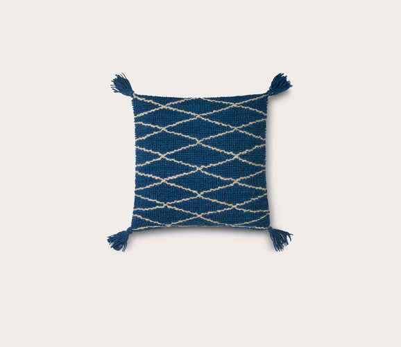 Crisscross Blue Throw Pillow by Loloi