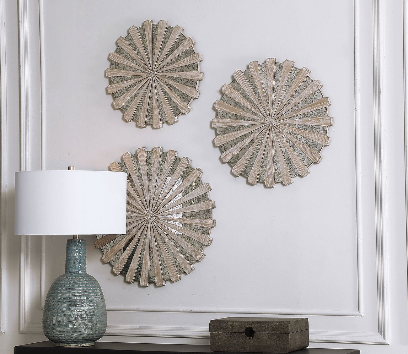 Daisies Mirrored Circular Wall Decor by Uttermost
