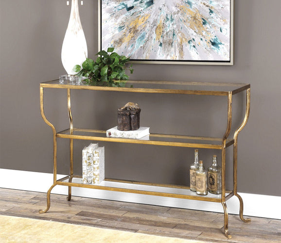 Deline Gold Console Table by Uttermost