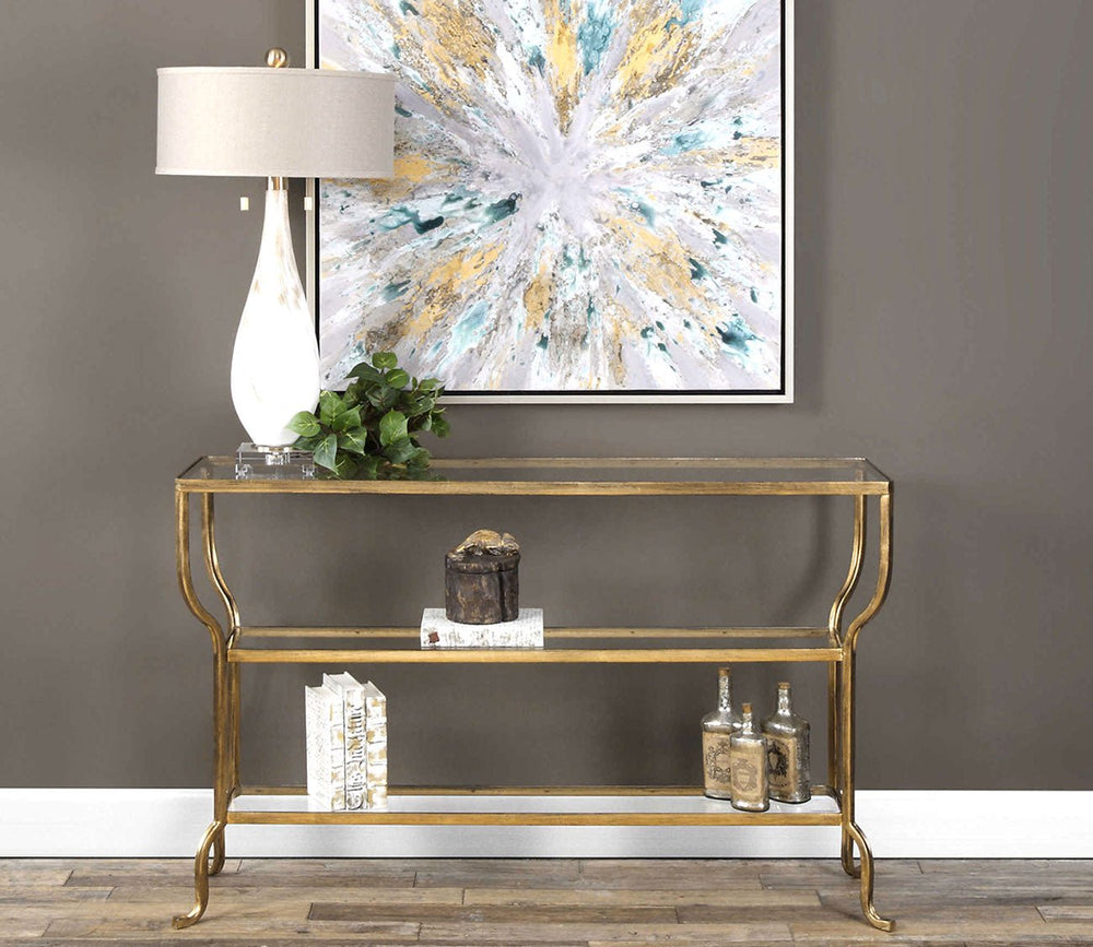 Deline Gold Console Table by Uttermost