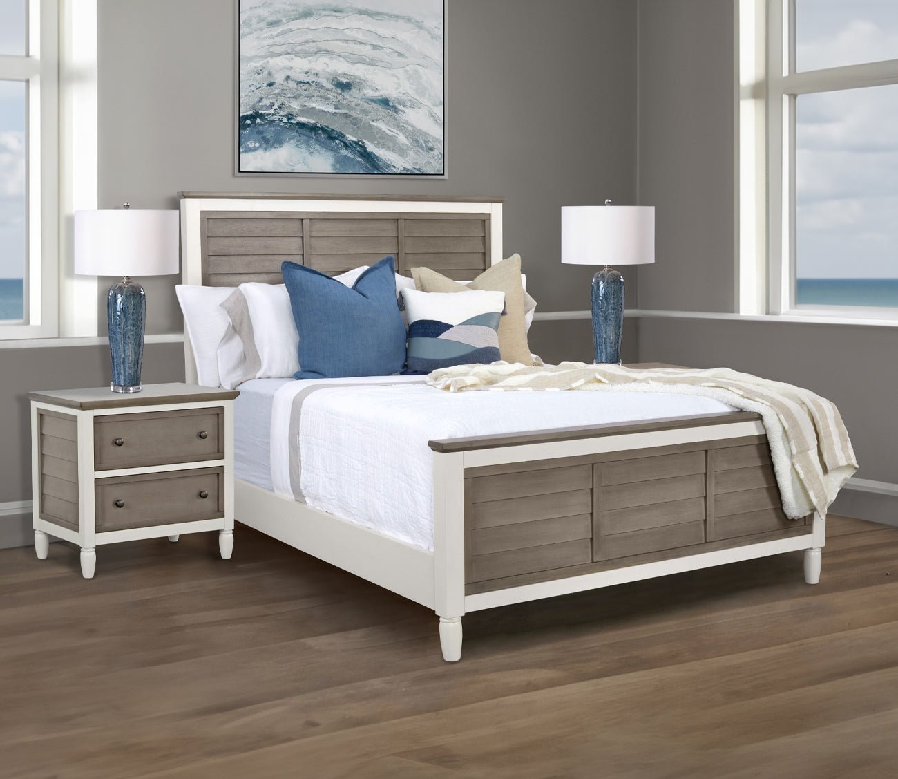 Delnoir Driftwood Louvered Panel Bed by CM Home