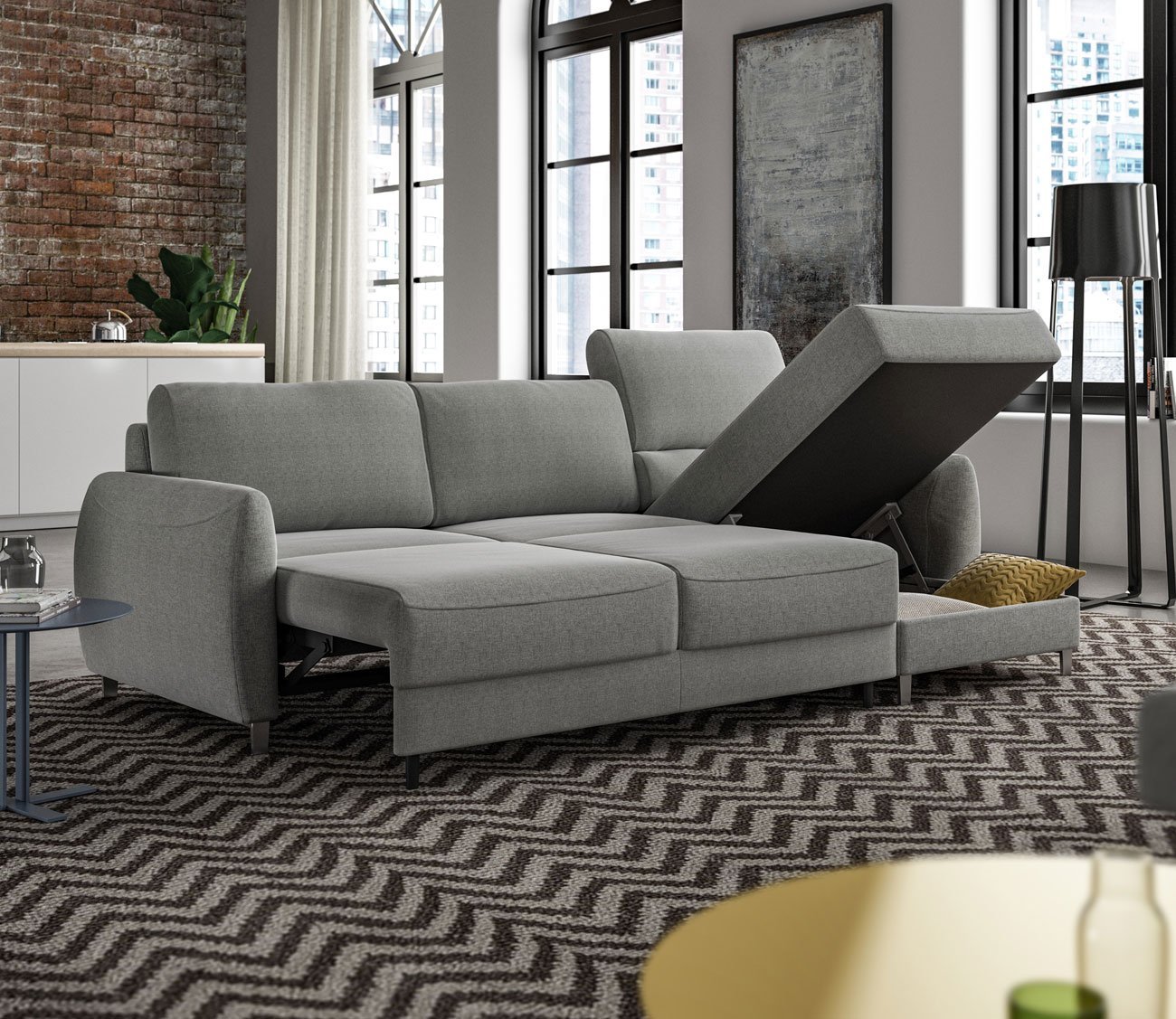 Delta Loveseat Chaise Sleeper Sofa by Luonto