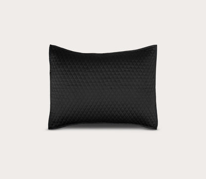 Diamond Onyx Sateen Quilted Pillow Sham by Villa by Classic Home