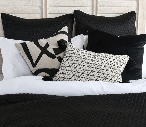 Villa by Classic Home Diamond Onyx Sateen Quilted Pillow Sham City