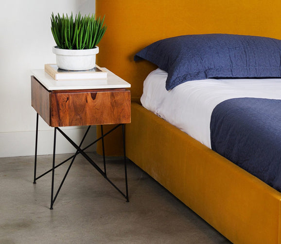 Moe's Furniture Dominic Marble Top 1Drawer Nightstand City Mattress