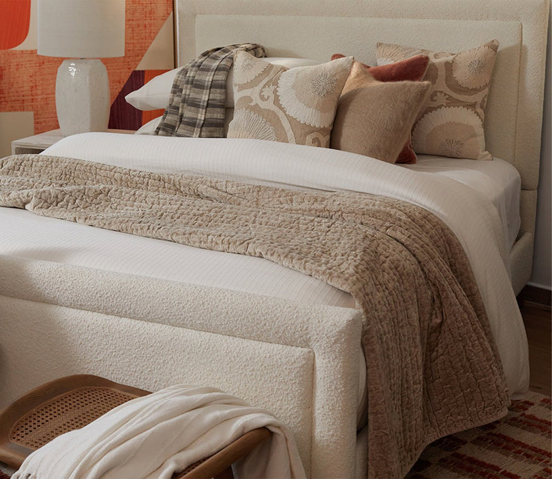 CM Home Dover Boucle Upholstered Bed - Image 6