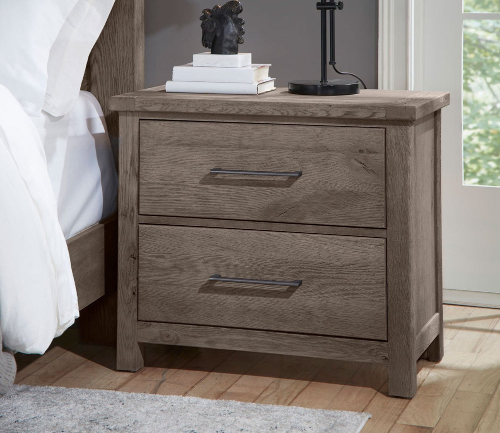 Dovetail Mystic Grey 2-Drawer Wood Nightstand by Vaughan Bassett