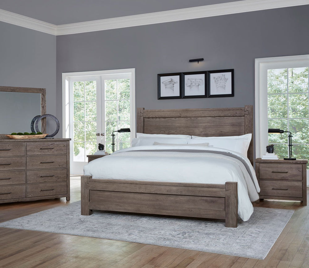 Dovetail Mystic Grey Wood Poster Bed by Vaughan Bassett