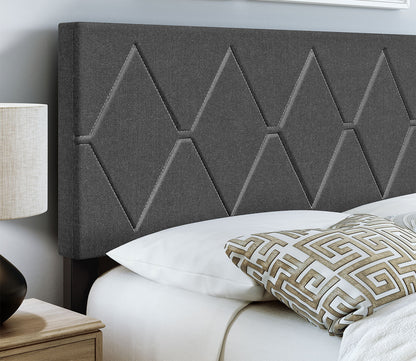 Dublin Diamond Tufted Linen Fabric Platform Bed by Arkotec