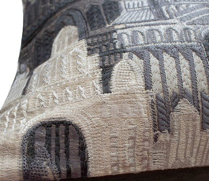 Duomo Embroidered Cotton Throw Pillow by Ann Gish