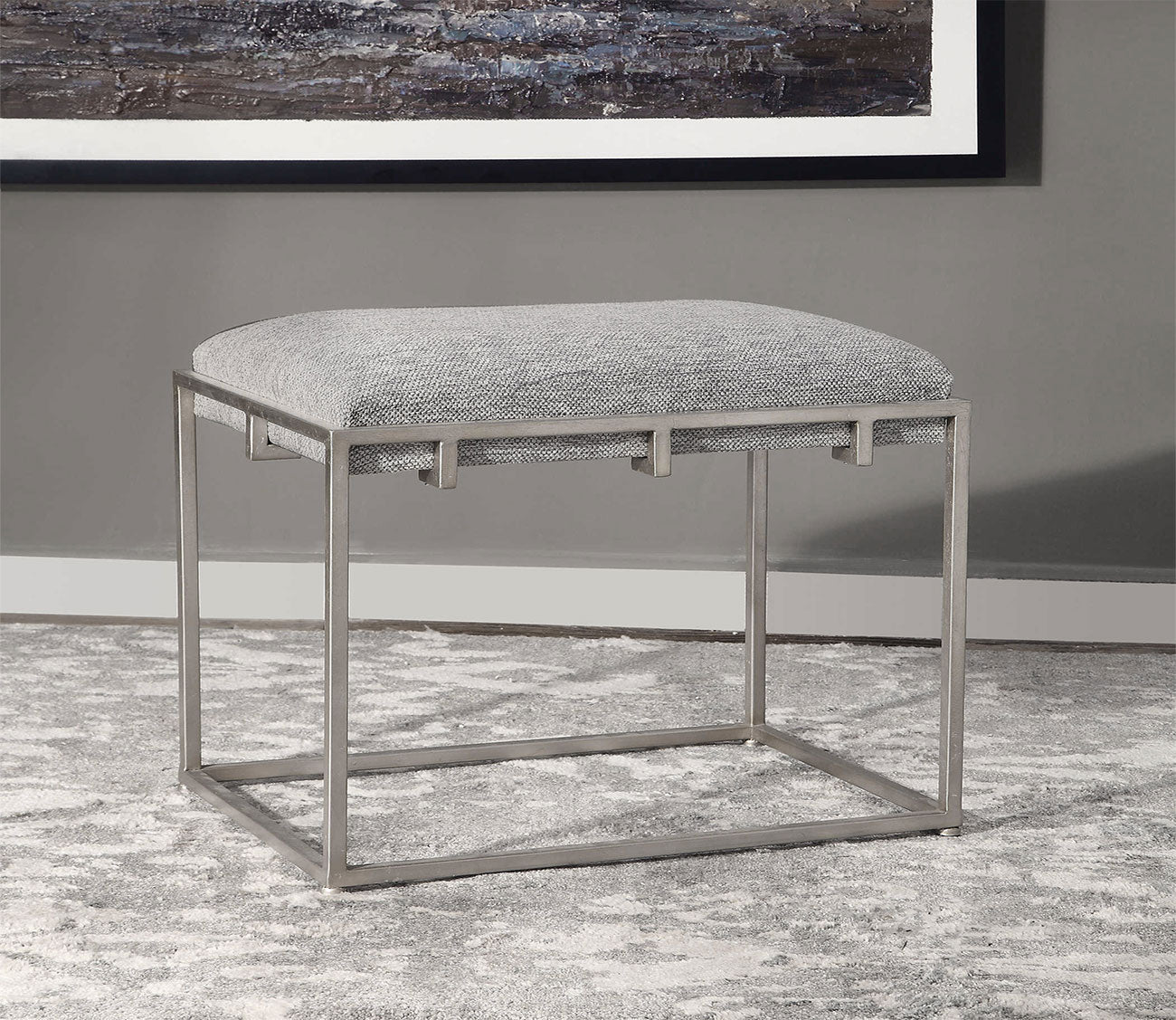 Edie Silver Small Bench by Uttermost