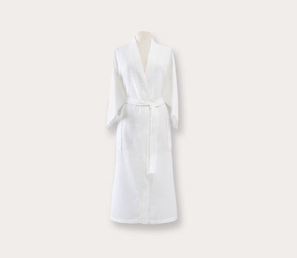 Edison White Cotton Blend Robe by Sferra